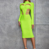 Vintage Cutout Backless Bandage Dress