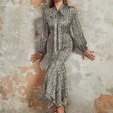 Retro Sexy Round Neck Print Dress