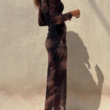 Sheer Print Bodycon Dress