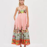 Sexy Linen Print Dress