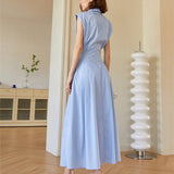 Tailored Belted Shirt Midi Dress