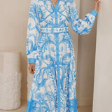 Relaxed Belted Puff Sleeve Dress