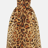 Animal-Print Bustier Midi Dress