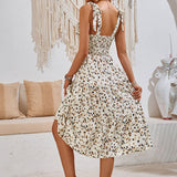 Fashion Printed Cutout Sleeveless Casual Dress