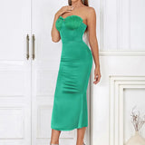 Sexy Strapless Lace Waist-Cinching Dress