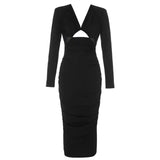 Sexy V-Neck Hollow Slim Fit Dress