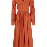 Early Spring V-Neck Waist Midi Dress