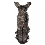 Vintage Strapless Ruffle Floral Dress