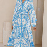Relaxed Belted Puff Sleeve Dress