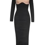 Sexy Lace Button Fish Tail Dress