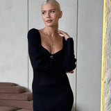 Slim Fit High-Waist Knit Sweater Dress