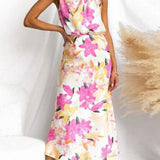Floral Sleeveless Midi Dress