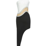 Black-White Strapless Bodycon Dress