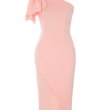 Vintage Asymmetrical One-Shoulder Dress
