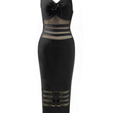 Retro Mesh Strapless Bandage Dress