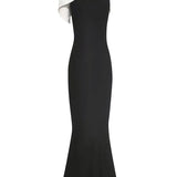 Sexy Colorblock Asymmetrical Bodycon Dress