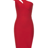 Asymmetrical One-Shoulder Bandage Dress