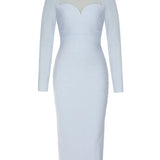 Mesh Panel Long-Sleeve Bandage Dress