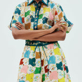 Fashionable Graffiti Print Shirt Shorts Set