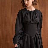 Parisian Pleated Midi Dress