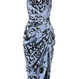 Vintage Ruched Backless Gown