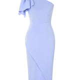 Vintage Asymmetrical One-Shoulder Dress