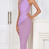 One-Shoulder Pink Asymmetrical Evening Gown
