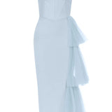 Strapless Lace Split Bandage Dress