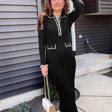 Collared Long Sleeve Knit Dress