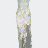 Floral Sexy Slit Maxi Dress