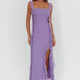 Slim Slit Sleeveless Summer Midi Dress
