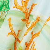 Gathered Printed Linen-Gauze Midi Dress