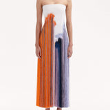 Abstract Brushstroke Fringe Cocktail Dress