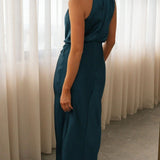 Curve Satin Ruched Halter Neck Maxi Dress In Orchid