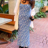Delphine Blue Floral Midi Dress