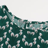 Floral Midi Dress Stretch Sash Jewel Neck Short Sleeves Bohemian
