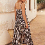 Strappy Square Neck Split Maxi Dress