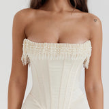 Pearl - Embellished Slit Gown