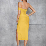 Asymmetric Pearl Strap Backless Dress