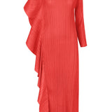 Ladies' High-End Asymmetrical Solid Color Patchwork Dress