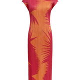 Pleated Sleeveless Turtleneck Slim Fit Dress
