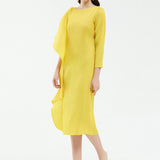 Ladies' High-End Asymmetrical Solid Color Patchwork Dress