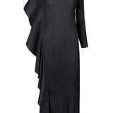 Ladies' High-End Asymmetrical Solid Color Patchwork Dress