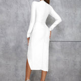 Bandage Mesh Bodycon Dress
