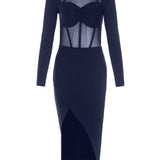 Bandage Mesh Bodycon Dress