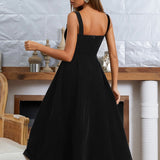 Backless Spaghetti Strap A line Evening Dress
