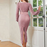 Stylish V Neck Panel Dress