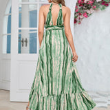 Sexy V-Neck Hollow Backless Dress
