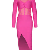 Bandage Mesh Bodycon Dress