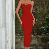 Sexy Strapless Bandage Midi Dress